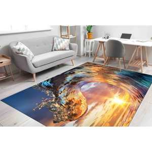 Alfombra Sunset Wave Crest: Decoración de paisaje costero, alfombra impresa, alfombra suave no tejida - Product Image 5