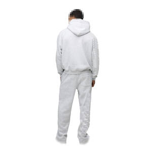 Conjunto de Sudadera con Capucha y Pantalones Deportivos de Felpa de Algodón Grueso, Interior Cepillado, Corte Holgado, Cintura con Cordón, Ropa Urbana para Pedidos al por Mayor OEM - Product Image 2