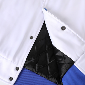 Veste bomber unisexe bleu et blanc, style universitaire, printemps, imperméable, coupe-vent, réversible, vêtements d'extérieur, broderie personnalisée, classique - Product Image 5