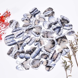 100% naturel AAA Grade Quartz Dendrite Opale Paire Cabochon Haute Qualité En Gros Gemme pour La Fabrication De Bijoux - Product Image 3