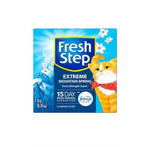 Febreze Fraîcheur Fresh Step Extreme Litière agglomérante pour chat 14 lb Mountain Spring Scent Contrôle des odeurs pour le nettoyage et le bain des animaux de compagnie - Product Image 1