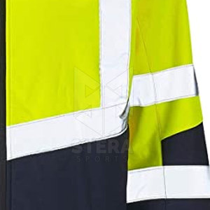 Veste de travail haute visibilité personnalisable pour hommes, en polyester, séchage rapide, respirante, imperméable, avec réflecteur, pour la vente en ligne - Product Image 5
