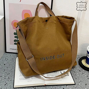 Sac fourre-tout en toile de coton en tissu lourd pour le week-end écologique surdimensionné Sac à main cadeau pour femme avec longue et solide sangle - Product Image 6