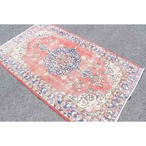 พรมวินเทจขนาด 3.9x6.5 ฟุต สีแดง ลายเปอร์เซีย ตุรกี ทำจากขนสัตว์ - Product Image 1