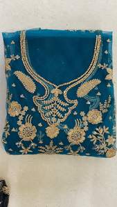 Designer Heavy Net Floor Length Gown Fully Embellished with Stonework and Lace Detailing <b>for</b> Festive Wear Available <b>for</b> Sale - Product Image 4