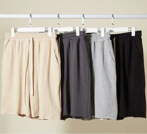 Listo para enviar 340G Pantalones cortos de entrenamiento para correr en el gimnasio para hombres 100% Algodón French Terry Cómodos Joggers lisos transpirables - Product Image 5