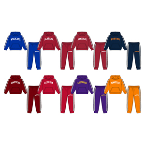 Précommande Ensemble de Vêtements Personnalisés pour Bébés Filles : Haut à Capuche Manches Longues Thème Équipe de Football et Pantalon de <span class=keywords><strong>Jogging</strong></span> Doux et Extensible - Product Image 1