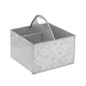 Porte-couverts en métal galvanisé blanc 6 sections avec poignée pour organisateur d'ustensiles de cuisine porte-couverts Caddy de table - Product Image 2