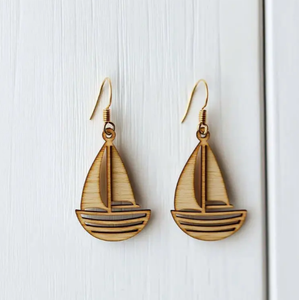 Ensemble de boucles d'oreilles océaniques en bois découpées au laser-Dessins délicats inspirés de la mer célébrant la nature et Wanderlust VIET FARGIMEX - Product Image 5