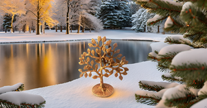 Modern Golden Brass <b>Tree</b> of Life Wall Plaque Handcrafted Exclusive Home <b>Decor</b> for Table and Family <b>Trees</b> Metal Material - Product Image 5