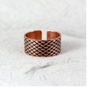 2027 Arizona Wholesale Christian Jewelry Simple Design Pure Copper embossing Twist for Men Hammered textured <b>ring</b> For Women - Product Image 5