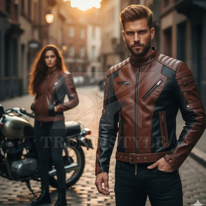 Chaqueta de Cuero para Hombre, Diseño Clásico, Estilo Casual Moderno, Chaqueta de Cuero para Hombre, Diseño Clásico, Estilo Casual Moderno - Product Image 6