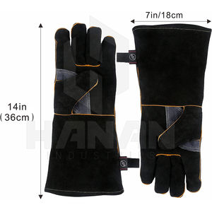 Guantes de soldadura de cuero de vaca grueso protector antideslizante hecho en Pakistán Premium 2025 a bajo precio - Product Image 4