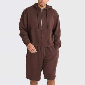 Custom Streetwear <b>Shorts</b> Tracksuit Plus Size <b>Fleece</b> 100% Cotton Hoodie <b>Shorts</b> Sets Zip up Hoodie <b>Shorts</b> Tracksuits - Product Image 2