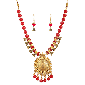 Diseño de Sol Redondo Dorado Oxidado en Rojo para Fiestas - Product Image 4