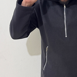 Nouveaux sweats à capuche oversize pour hommes, élégants et d'hiver, avec fermeture éclair, logo personnalisé brodé, tissu en molleton 100% coton, respectueux de l'environnement - Product Image 3