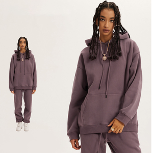 2025 Unisex Cotton Gym Sweatshirt Set Custom Logo Embossed Jogging Hoodie Casual Print Oversized Tracksuit Plus Size Pullover - Product Image 3