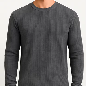 T-shirt gaufré en coton/polyester tricoté pour homme, haute qualité, best-seller, prix raisonnable - Product Image 1