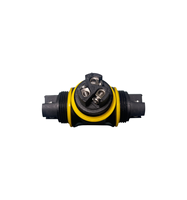 Connecteurs circulaires PGT2 en PVC étanche IP68 pour extérieur, à visser, en forme de T, pour câbles 6-10A 300V 1.0-2.0mm -40°C~105°C, 2-4 broches