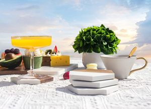 Handcrafted Wood Marble <b>Table</b> <b>Coaster</b> for Dining <b>Table</b> Wedding Christmas Decoration Family Gathering Parties - Product Image 5