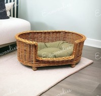 Bester Preis Umwelt freundliches natürliches Schlafen Entspannendes Rattan-Tier gewebtes Haustier Geflochtenes Hunde bett Handgemachtes Luxus-Katzen hunde bett für Haustiere