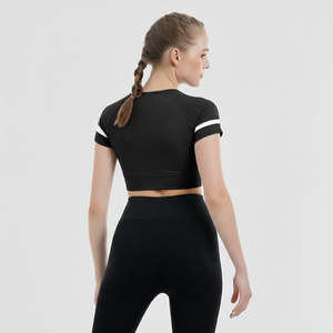 Black Knitted Fabric <b>Top</b> with Letter Decoration Elegant Balance Design - Product Image 2