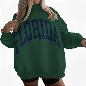 Women's Winter Oversized Sweatshirt <b>Mock</b> <b>Neck</b> Tunic Cotton Plain Pullover <b>Tops</b> Front Logo Regular Clothing Length - Product Image 1