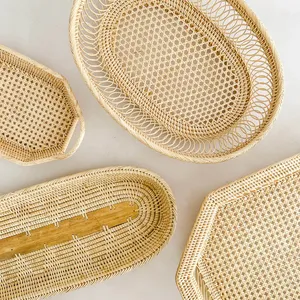 Plateau de service en rotin écologique de haute qualité Vaisselle en gros pour assiette de chargeur Emballage OEM personnalisé Directl d'usine du Vietnam - Product Image 4
