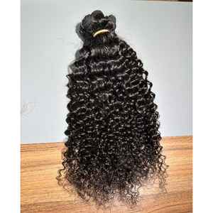 Extensiones de cabello humano rizado virgen 100% indio, cutículas alineadas, trama plana de doble trama para clientes de gama alta - Product Image 1