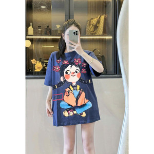 Camiseta de algodón Charming Cartoon Girl para hombre - Product Image 1