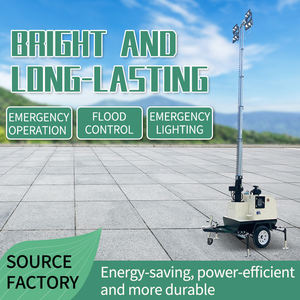 Tour d'éclairage mobile industrielle sur remorque 5m 7m 9m avec générateur diesel, tours d'éclairage d'usine en gros, RGB, éclairage blanc, solaire DC - Product Image 2