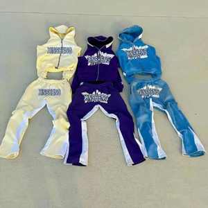 Premium Quality 2 Piece Sweat Suit For Men's Screen <b>Print</b> Zip Up Hoodie Sweat Pant 100% Cotton 400 GSM Flees - Product Image 6