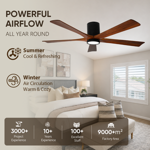 USA In Stock Large 60 Inch <b>Ceiling</b> Fan with <b>Light</b> Solid Wood Design Reversible DC Motor <b>Remote</b> <b>Control</b> for Living Room - Product Image 2