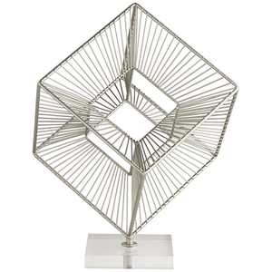 Escultura Decorativa Moderna para Interiores de Bodas, Escultura Tridimensional de Metal para Mesa con Base Acrílica Cuadrada - Product Image 1