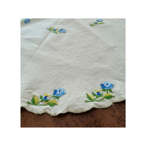 Cute Floral <b>Embroidered</b> 60x108 Inches Soft Cotton <b>Tablecloth</b> GOTS Certified Machine Washable Durable and Wholesale for Homes - Product Image 4