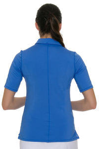 Impression de logo personnalisé 92% polyester 8% spandex extensible dans les quatre sens vêtements de golf de sport chemise de golf pour femmes - Product Image 4