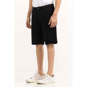 Shorts basiques noirs 100% coton, taille mi-haute, fermeture élastique et cordon de serrage, toile, pour l'entraînement estival, taille XL - Product Image 3