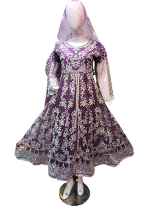 Haute qualité dames Maxie Style robe droite broderie à manches courtes fête porter dentelle Club exportation qualité pakistanais Readymade - Product Image 4