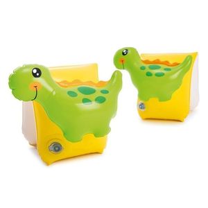 Intex 23x20cm giallo/verde dinosauro bracciali per bambini età 3-6 2 camere d'aria galleggiante gonfiabile acqua divertimenti - Product Image 1