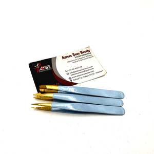 Ensemble de 3 pinces à épiler en acier inoxydable, pointues et carrées, impression de logo personnalisée, service OEM pour le façonnage des sourcils et des poils - Product Image 5