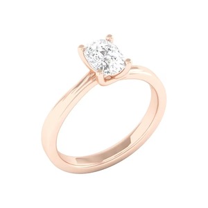 Bague de fiançailles en diamant de laboratoire d'un carat, taille coussin polie F-VS2, en or massif 14K, sertie à griffes, pour le quotidien, à empiler, cadeau - Product Image 2