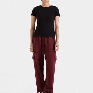 Pantalons évasés en toile pour femmes, best-seller, mi-longueur, confortables, respirants, anti-froissement, cordon de serrage, qualité supérieure, fermeture élastique à la taille - Product Image 1