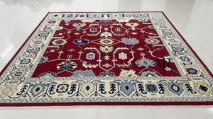 Tapis carrés en coton 10x10 11x11 faits à la main ensemble de chemin de prière rouge abstrait salon maison hôtel haute qualité quantité minimale de commande personnalisé 1 pièce - Product Image 2