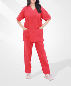 ชุดยูนิฟอร์มแพทย์และทันตแพทย์แบบ 2 ชิ้น ผ้าเดนิมปักโลโก้ตามสั่ง แขนสั้น ตรวจจับเข็มได้  แบบ unisex สำหรับโรงพยาบาล - Product Image 6