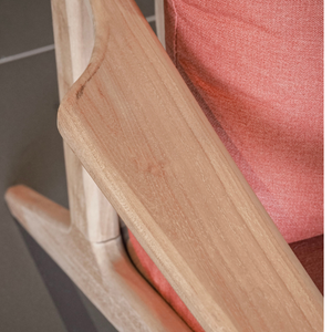 เก้าอี้เลานจ์ทำจากไม้สักกลางศตวรรษพร้อมแขนทรงเรขาคณิตที่โดดเด่น - Product Image 6