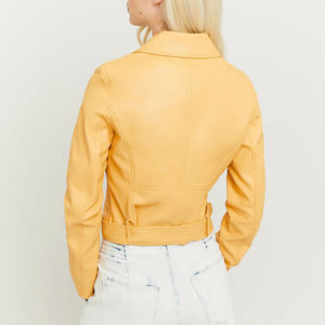 Veste en cuir tissé brut à fermeture éclair de couleur personnalisée de haute qualité en gros pour femmes, écologique et matelassée - Product Image 6