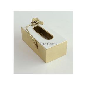 Boîte à mouchoirs en aluminium couleur or avec boîte de rangement pour serviettes de qualité supérieure pour les accessoires de cuisine et de salle de bain - Product Image 3