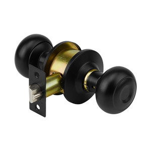 3 Cerradura de perilla, negra, ovalada, entrada, HERMEX - Product Image 1