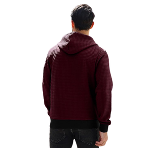 Veste matelassée à fermeture éclair pour homme en bordeaux - Vêtement d'extérieur chaud et élégant pour le temps froid - Product Image 3
