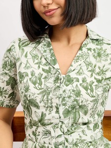 Vestidos informales de verano para mujer, ropa de playa de algodón de manga corta con estampado floral lavable indio hecho a mano, cintura Natural - Product Image 3